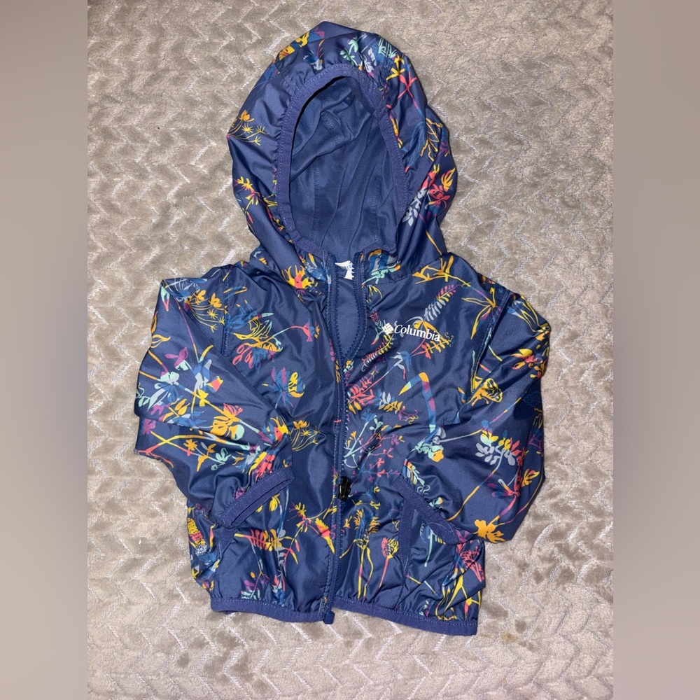Columbia Kids' Navy reversable Floral Hooded Jacket